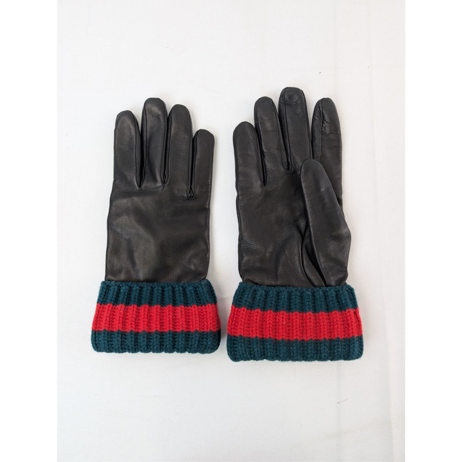 Gucci o1rshd1 Size: OS / Leather Ripped Cuff Gloves in Black Size ONE SIZE - 3 Thumbnail
