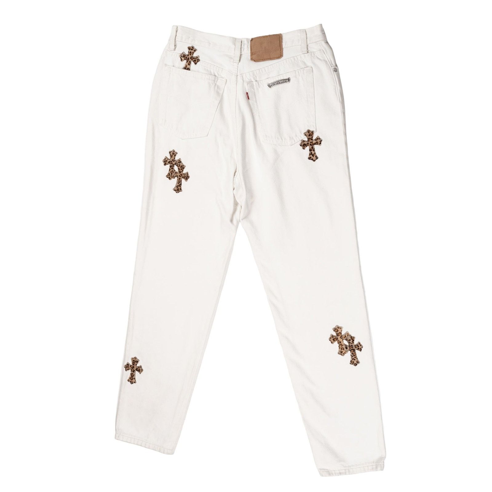 Chrome Hearts Levi's 501 Leopard Cross Patch White Jeans Size US 36 / EU 52 - 2 Thumbnail