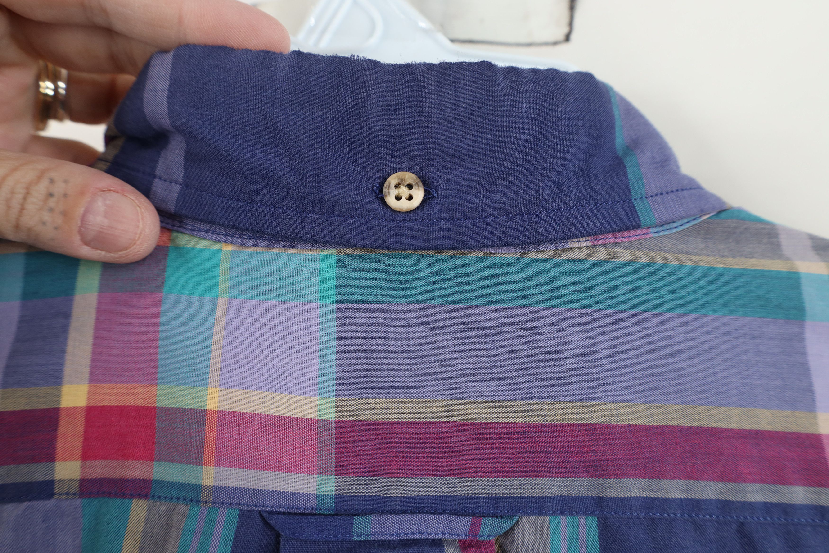 Vintage Vintage 90s Streetwear Madras Plaid Button Down Shirt Size US L / EU 52-54 / 3 - 12 Thumbnail