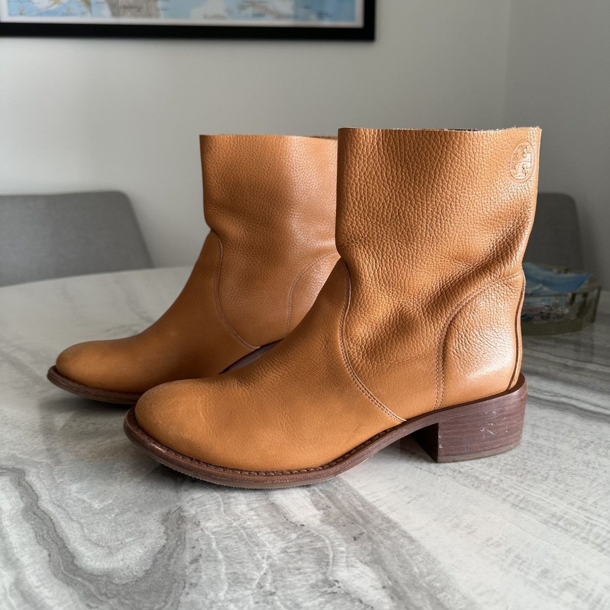 Tory Burch Tory Burch Siena Leather Bootie in Light Tan Size US 8 / IT 38 - 1 Thumbnail