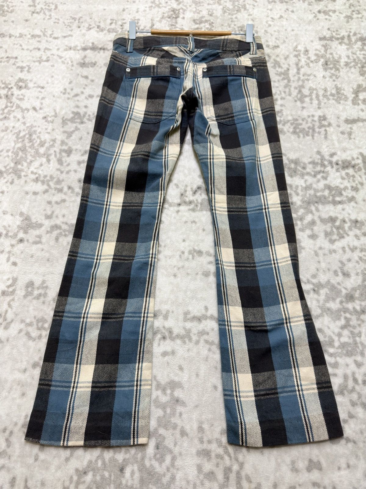 Kapital Vintage Gilfy Plaid Flare Double Waist Low Rise Cropped Pant Size US 28 / EU 44 - 2 Thumbnail