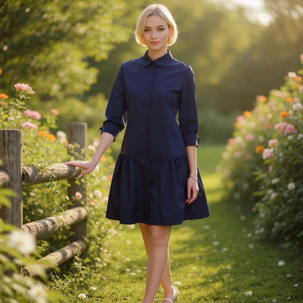 Other THE SHIRT ROCHELLE BEHRENS Dropwaist Dress Blue Womens XS Size XS / US 0-2 / IT 36-38 - 8 Thumbnail