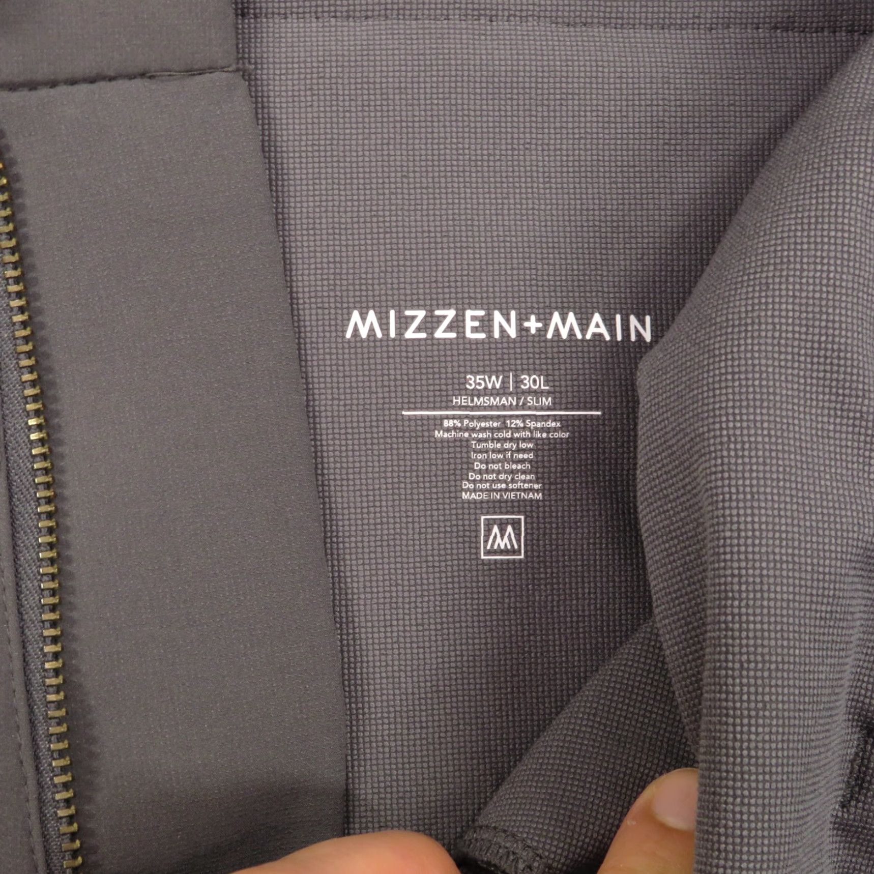 Mizzen+Main Mizzen + Main Pant Men Slim Charcoal Helmsman 35x30 Chinos Business Casual Workwear 5-Pocket Flat Front Slim Fit Pant Mens Size US 35 - 7 Thumbnail