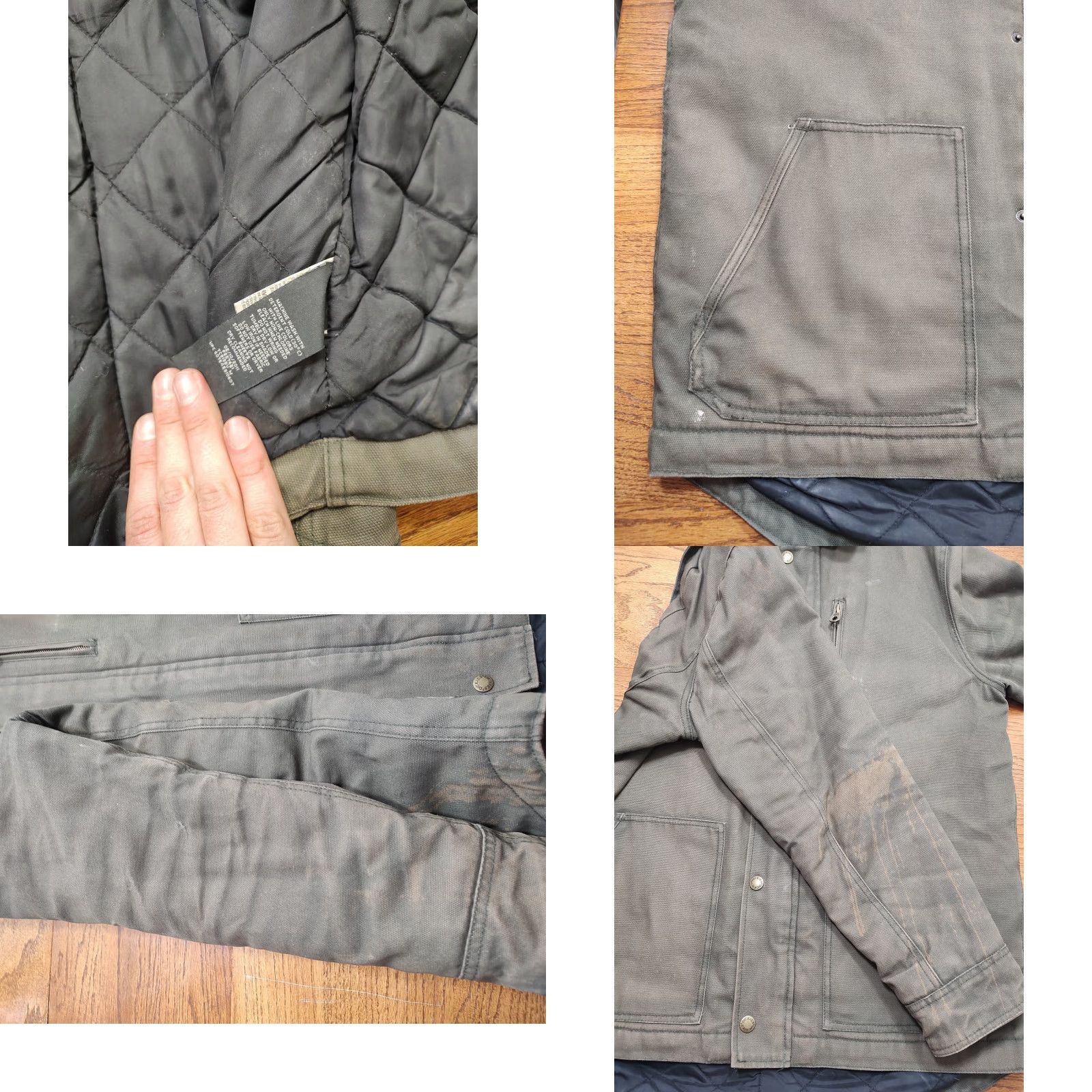 Dickies VINTAGE Dickies Green Duck Canvas Quilt Chore Outdoor Work Coat Jacket Large Size US L / EU 52-54 / 3 - 8 Thumbnail
