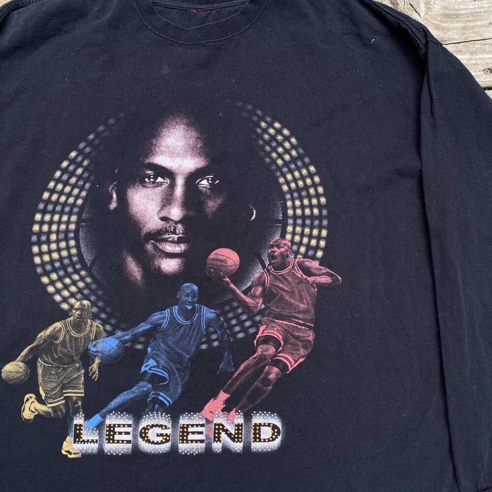 Jordan Brand × Vintage Vintage 90s Y2K Michael Jordan Legend Rap Shirt XXXL Size US XXL / EU 58 / 5 - 5 Thumbnail