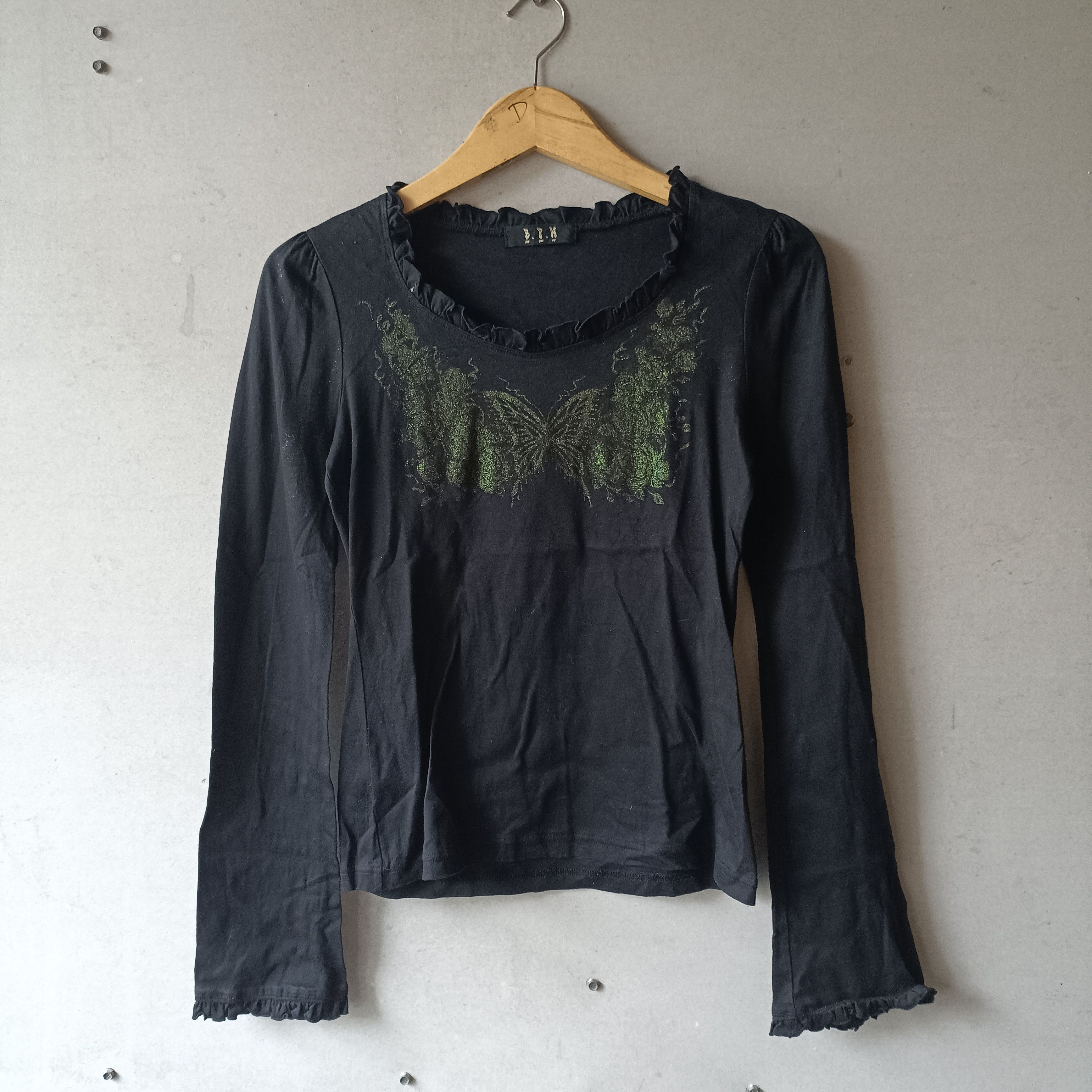 Japanese Brand 2000s Black Piece Now - Long Sleeve butterfly apocalypse Size M / US 6-8 / IT 42-44 - 1 Thumbnail