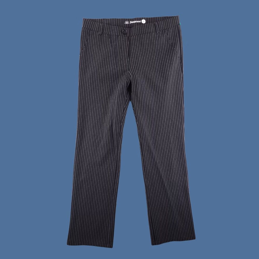 Vintage Betabrand Pants Womens Large Black White Pinstripe Straight Yoga Dress Pants Dress Pants Size 36" / US 14 / IT 50 - 1 Thumbnail