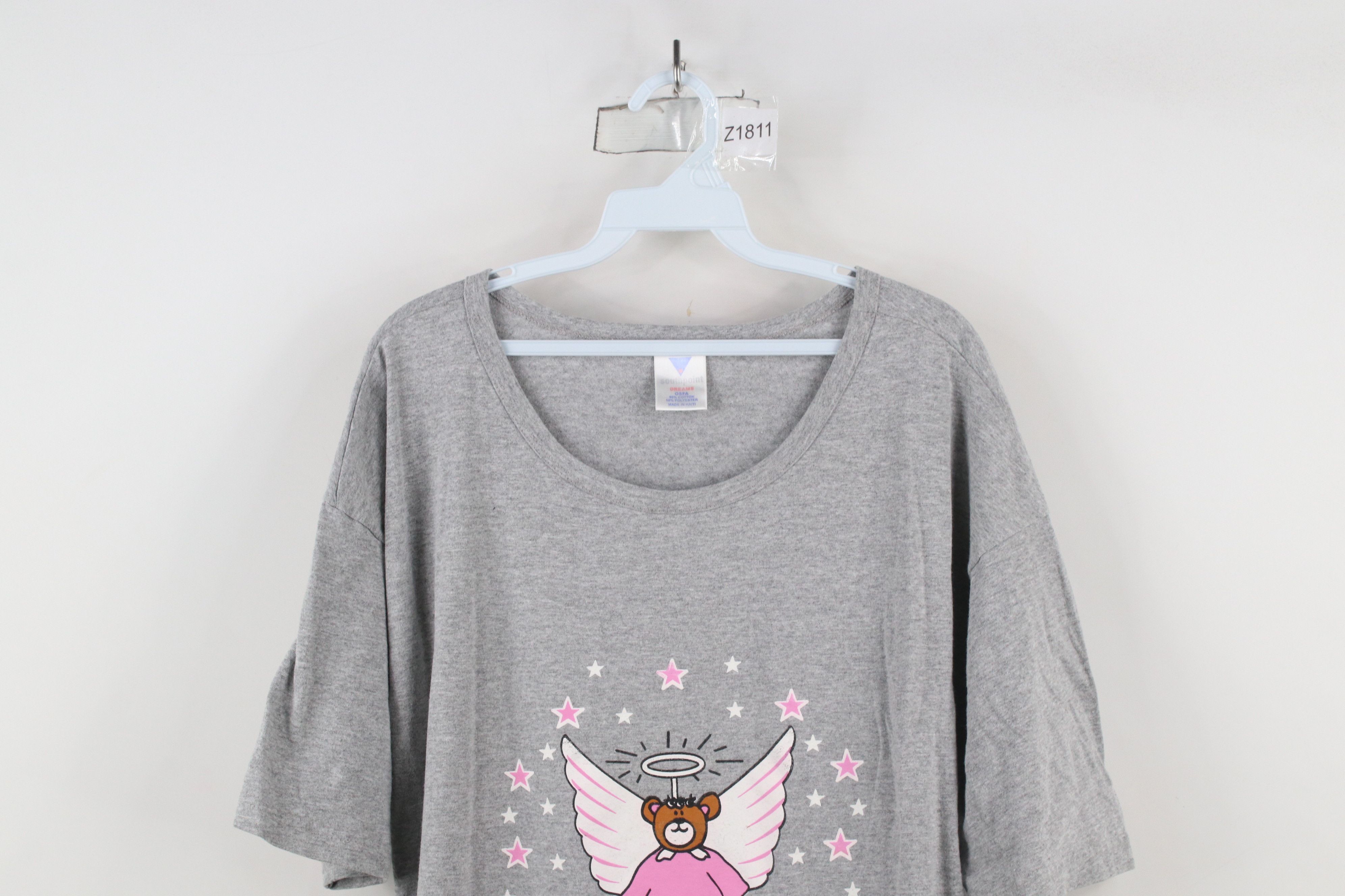 Vintage Vintage 90s Streetwear Angel Sleeping Gown T-Shirt Gray Size ONE SIZE - 2 Thumbnail
