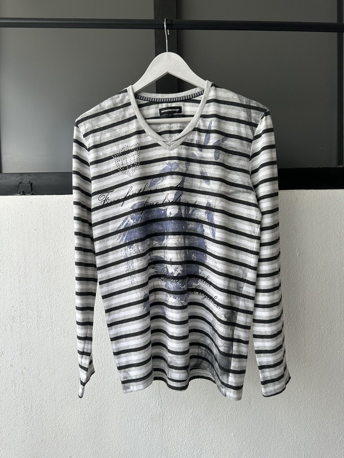 semanticdesign FW15 Semanticdesign poem striped tee long sleeve Size US M / EU 48-50 / 2 - 9 Thumbnail