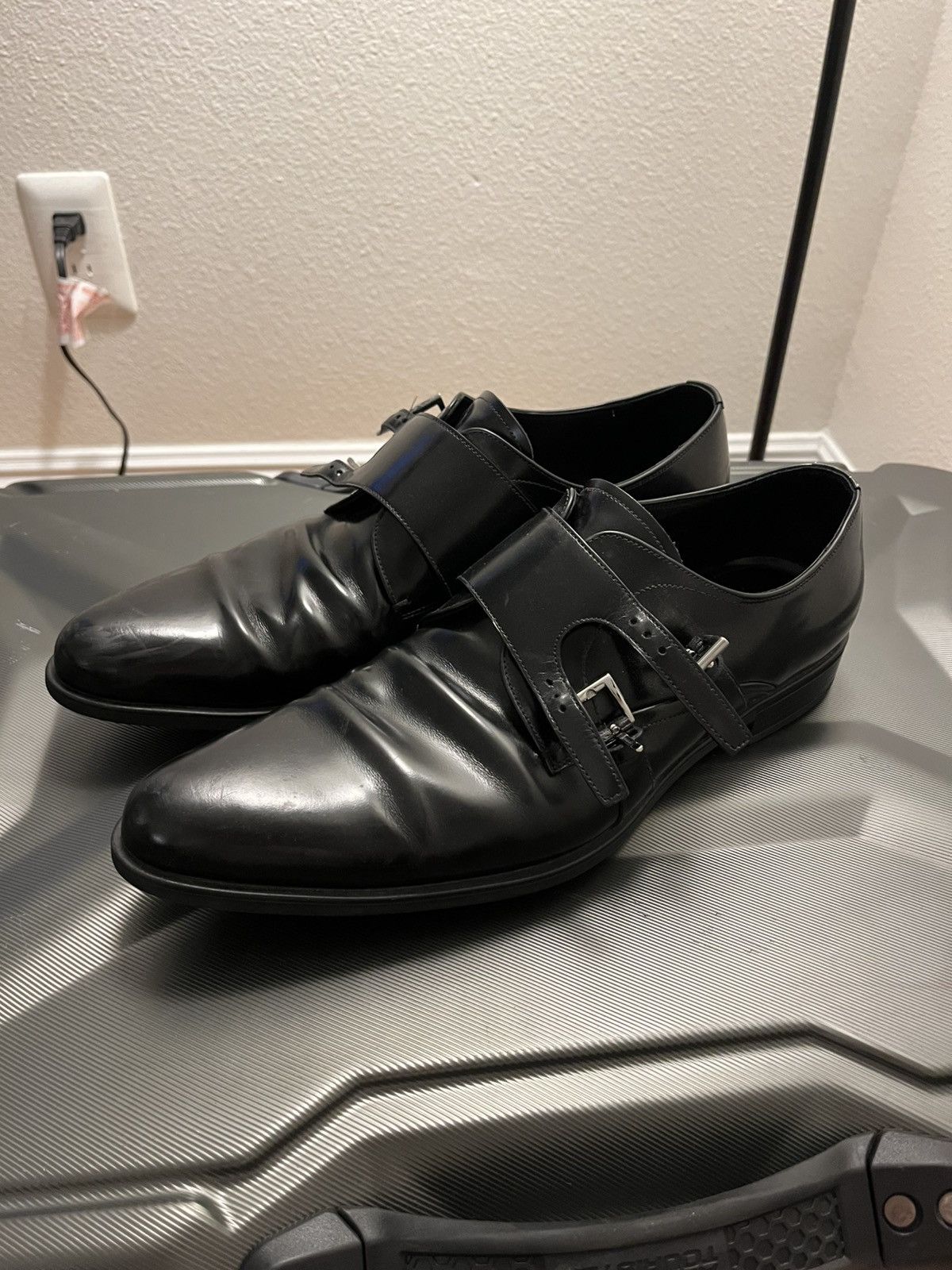 Prada prada leather monk straps Size US 11 / EU 44 - 1 Thumbnail