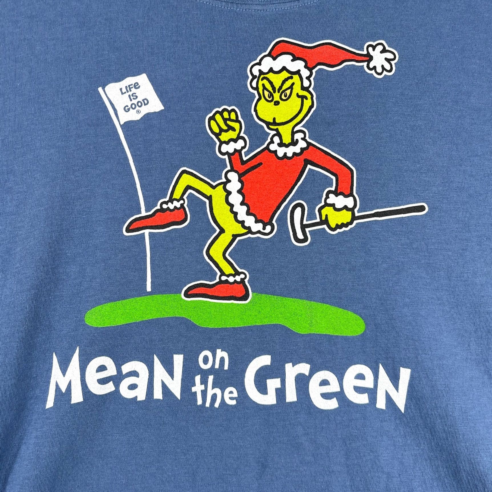 Life is Good Life Is Good Crusher Long Sleeve Shirt Christmas Grinch Golf Green Mens L UI Green Crew Neck Cotton Machine Washable Solid Christmas 2020s Size US L / EU 52-54 / 3 - 4 Thumbnail