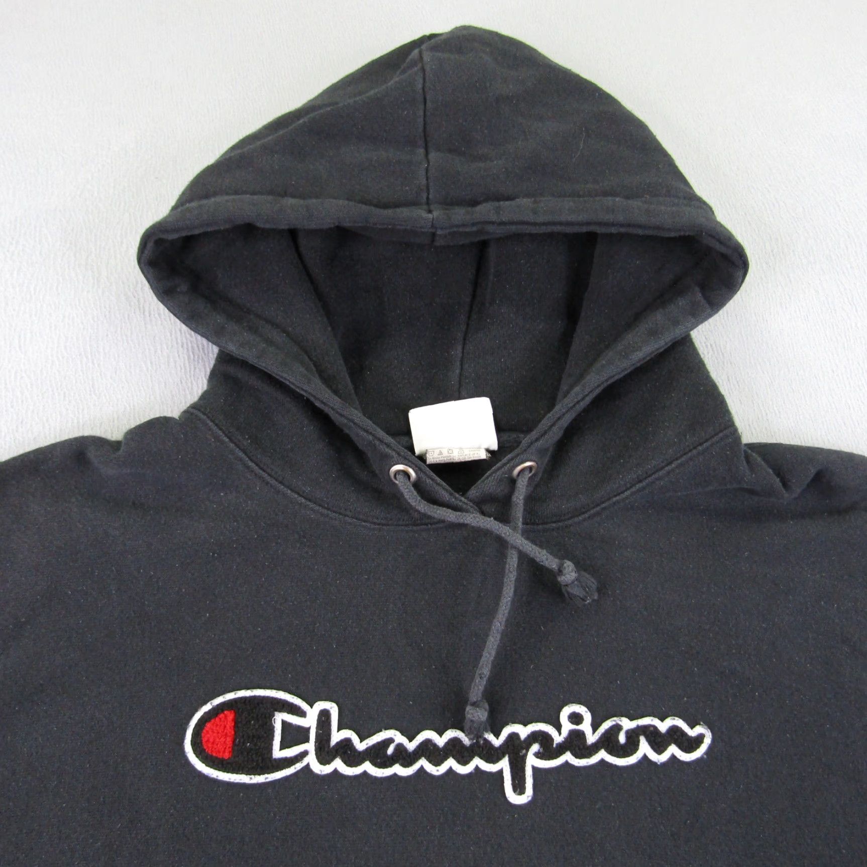 Champion VINTAGE Champion Hoodie Womens Large Pullover Sweater Black Cotton Blend Casual Sports Outdoor Men Size L / US 10 / IT 46 - 4 Thumbnail