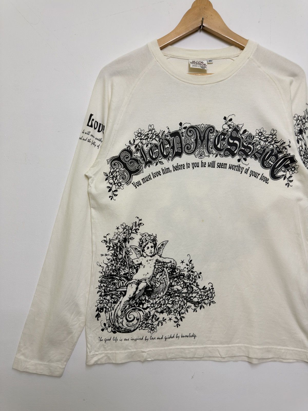 Japanese Brand Blood Message Gothic Graphic Long Sleeve Shirt Tattoo Angel Size US S / EU 44-46 / 1 - 4 Thumbnail