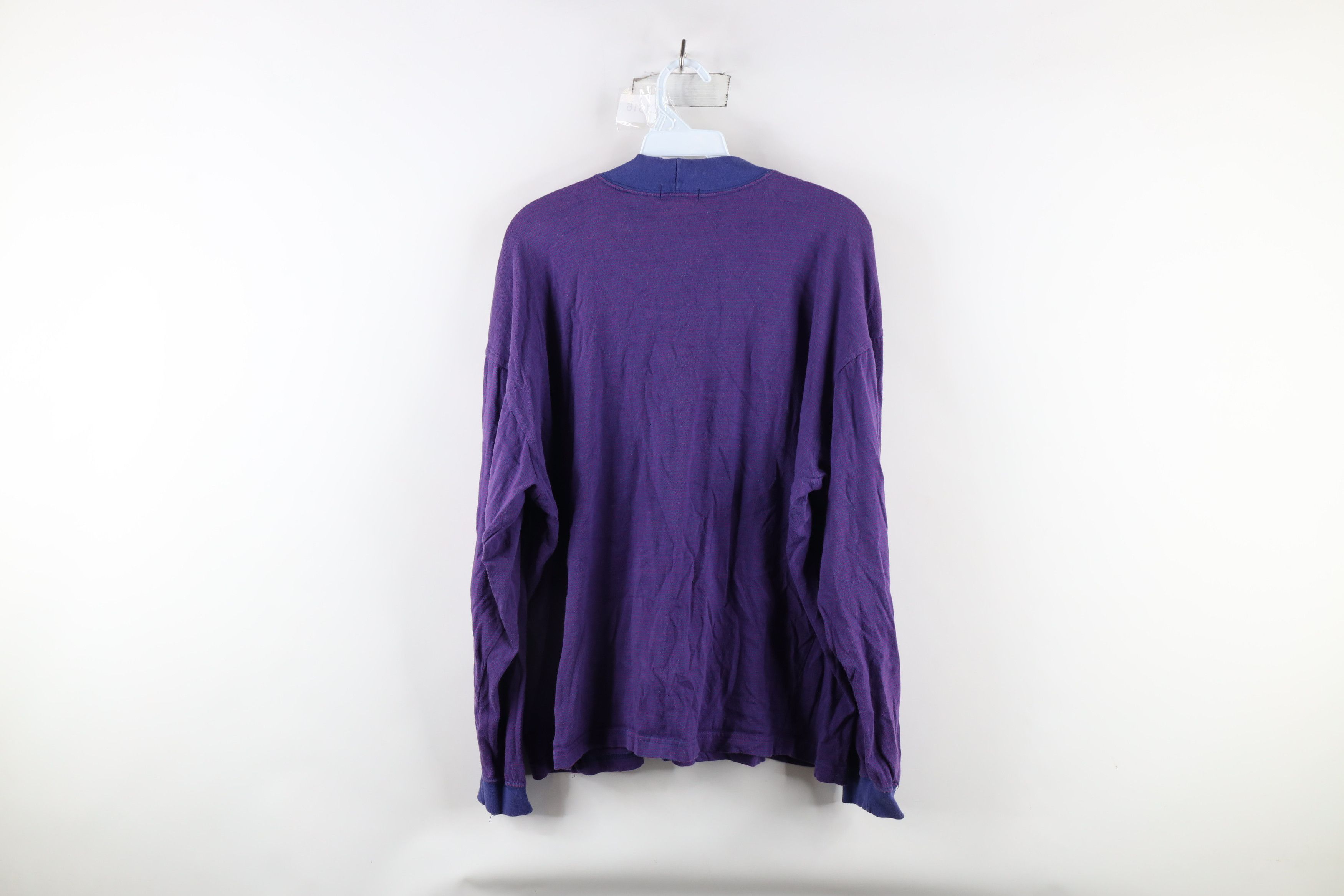 Vintage Vintage 90s Streetwear Striped Mock Neck Long Sleeve T-Shirt Size US M / EU 48-50 / 2 - 6 Thumbnail