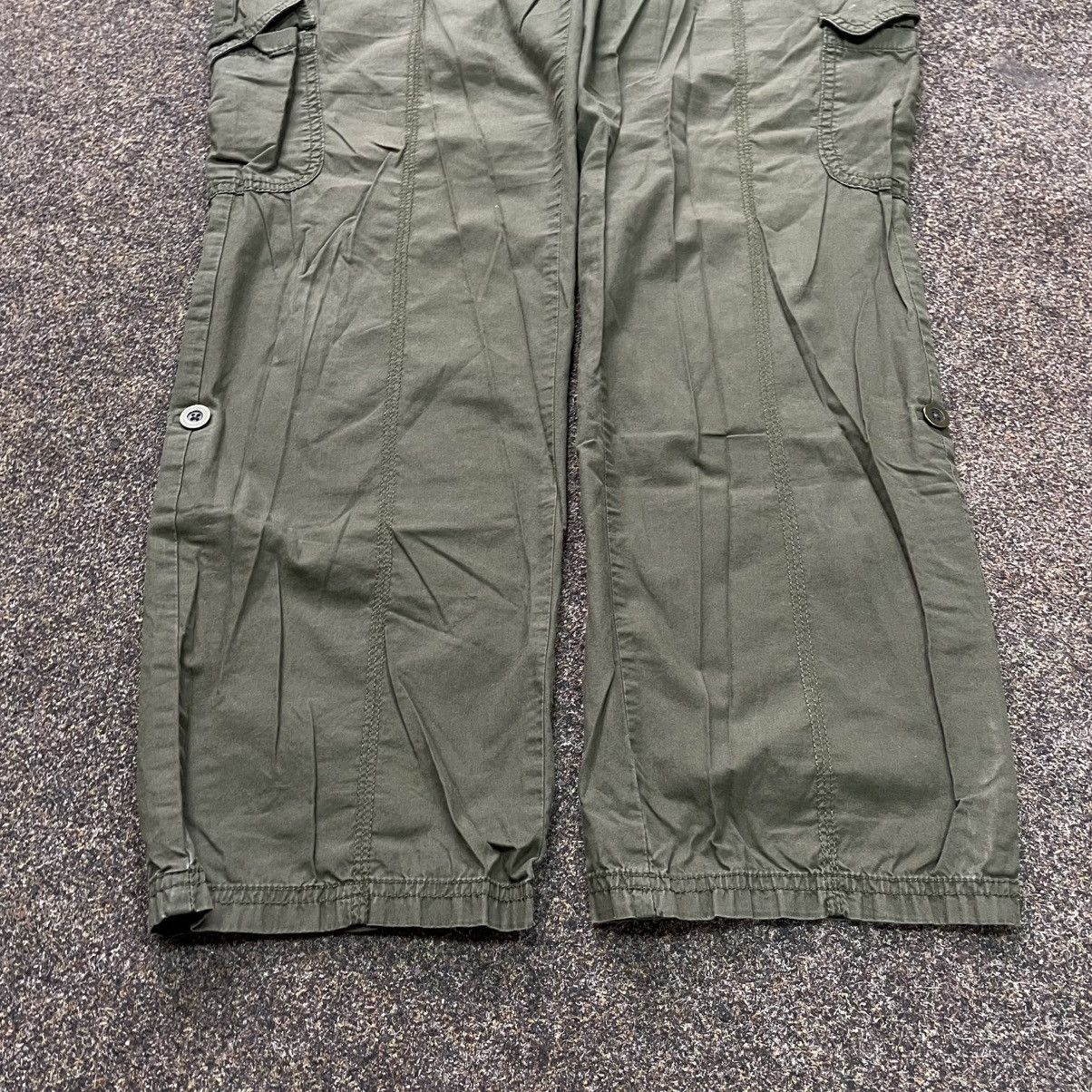 Vintage Vintage Y2K Baggy Cargo Pants Olive Green Workwear Faded L Size 32" / US 10 / IT 46 - 5 Thumbnail