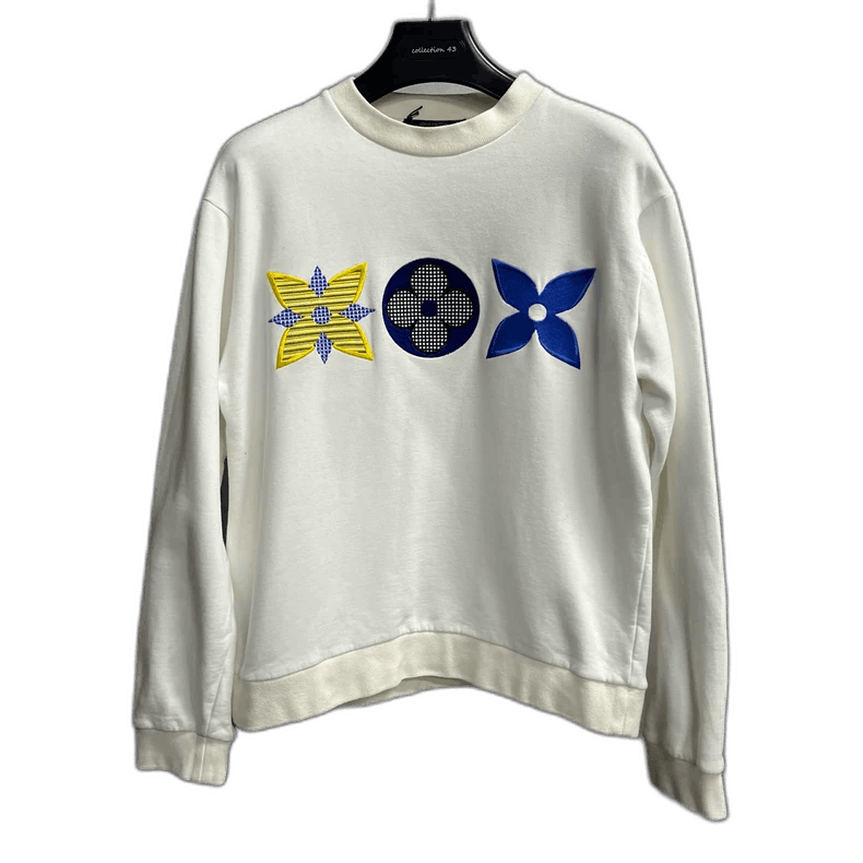 Louis Vuitton Louis Vuitton White Floral Print Sweatshirt Size US M / EU 48-50 / 2 - 1 Thumbnail
