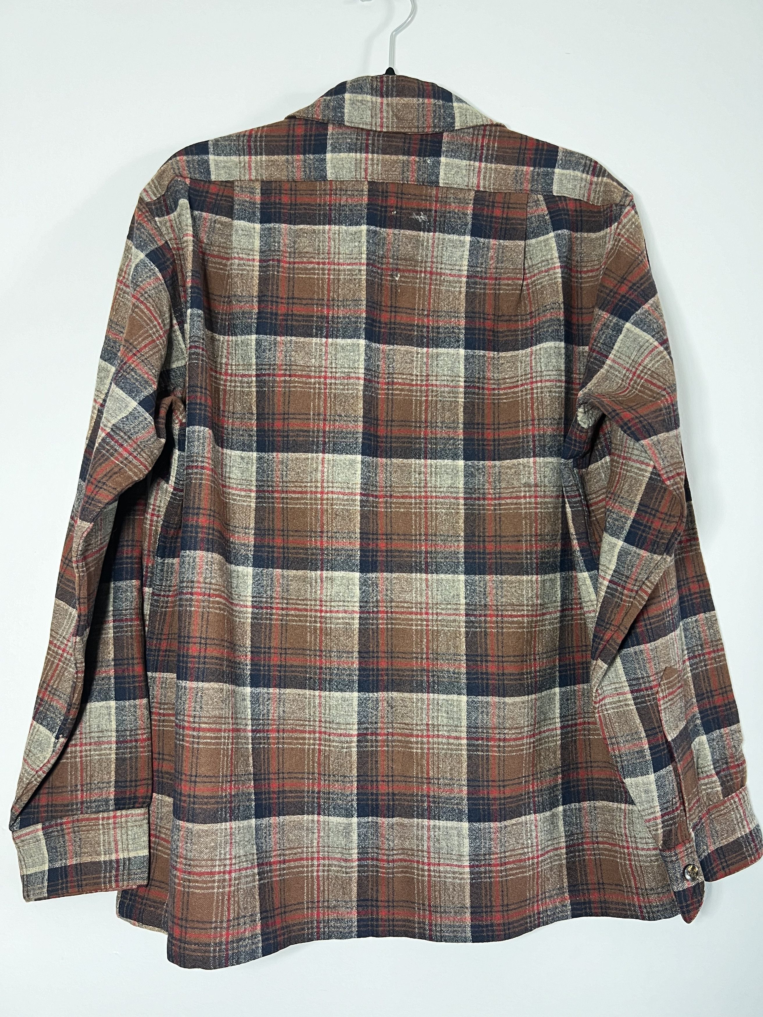 Pendleton × Vintage Vintage 1960's-1970's Pendleton Red Blue Brown Plaid Shirt Size US M / EU 48-50 / 2 - 6 Thumbnail