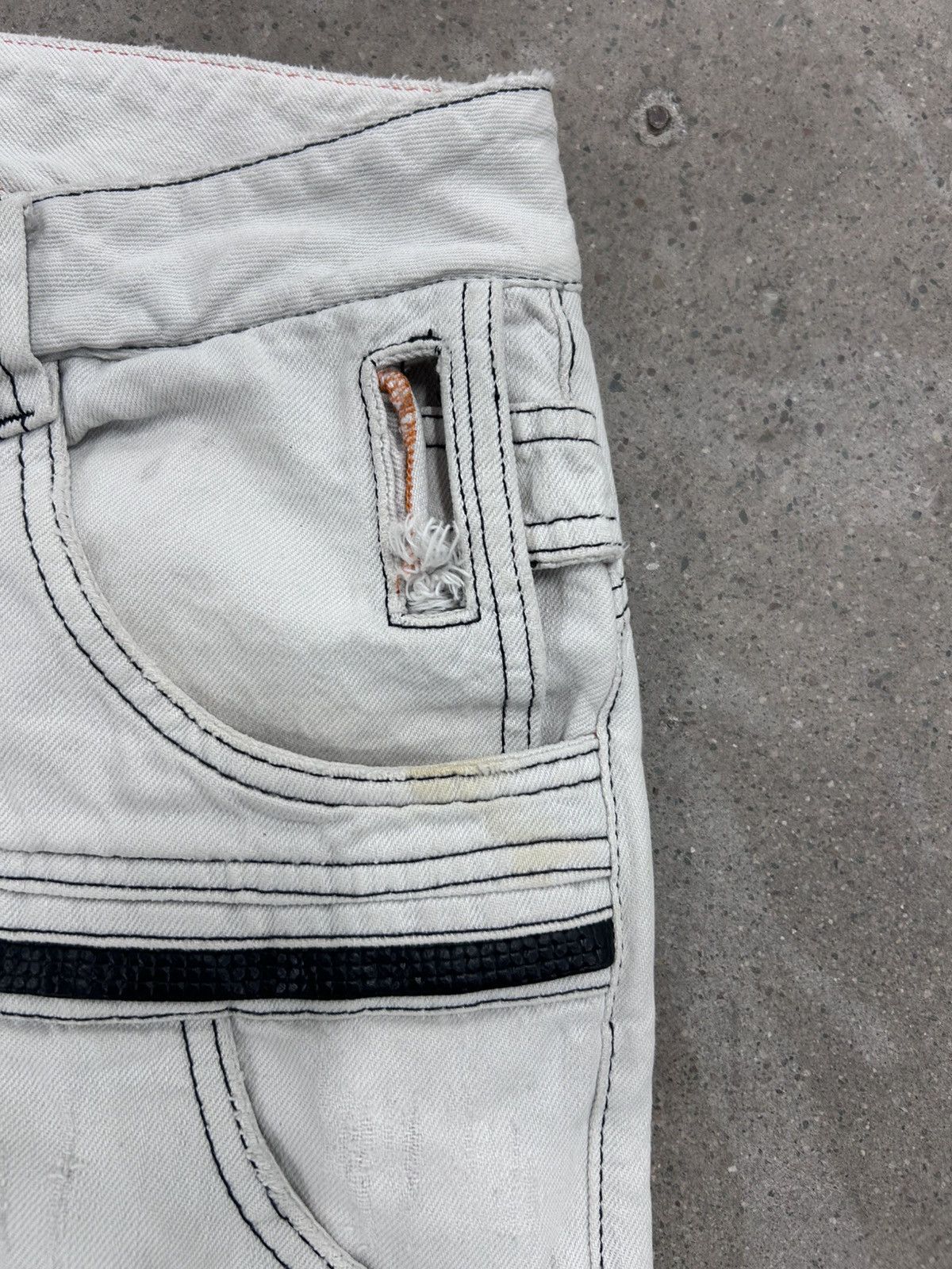 Other Vintage Crazy Hedi Slimane Style Biker Motorcycle Jeans Size US 30 / EU 46 - 6 Thumbnail