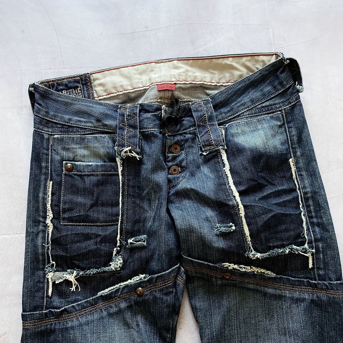 Marithe + Francois Girbaud RARE Marithe Francois Girbaud Cargo Flared Distressed Jeans Size 26" / US 2 / IT 38 - 5 Thumbnail