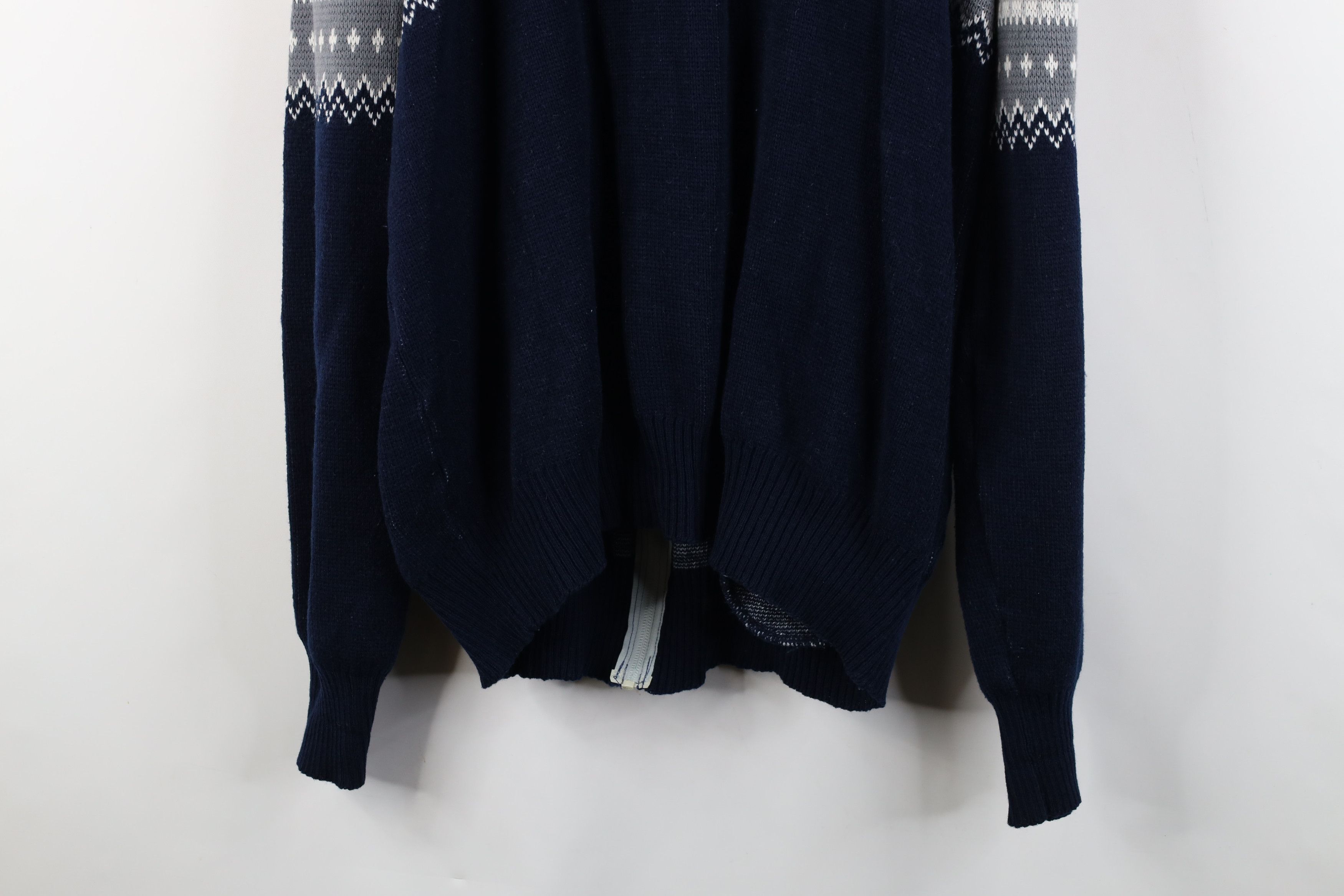 Vintage Vintage 70s Streetwear Fair Isle Full Zip Cardigan Sweater Size US XXL / EU 58 / 5 - 15 Thumbnail