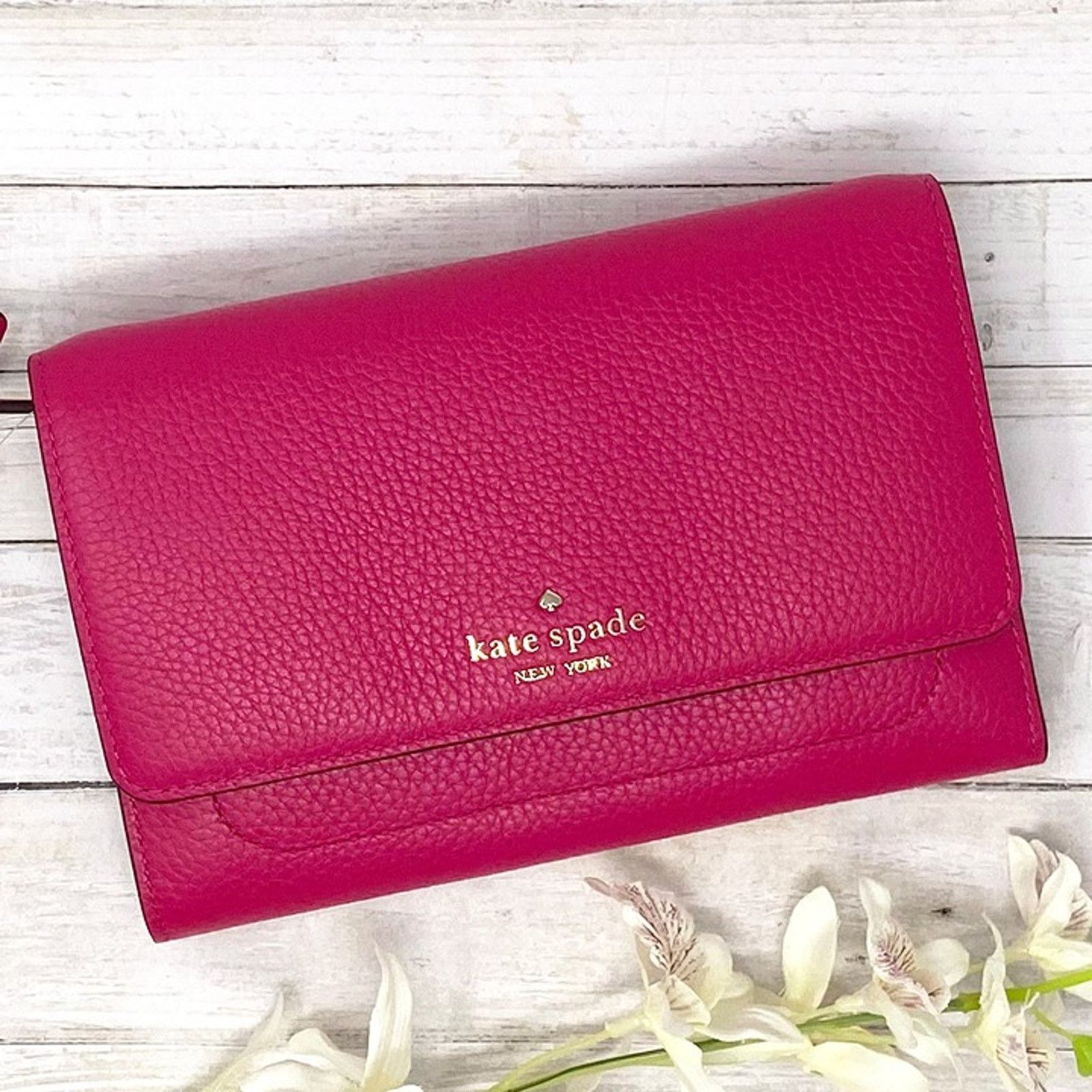 Kate Spade Kate Spade Harlow Wallet On A String in Pink Ruby wlr00081 Size ONE SIZE - 3 Thumbnail