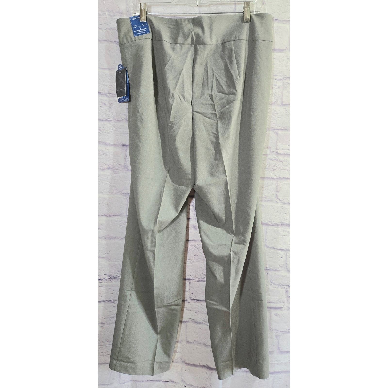 Other Investments II Gray Park Avenue Fit Dress Pants 14W NWTS Size 36" / US 14 / IT 50 - 2 Thumbnail