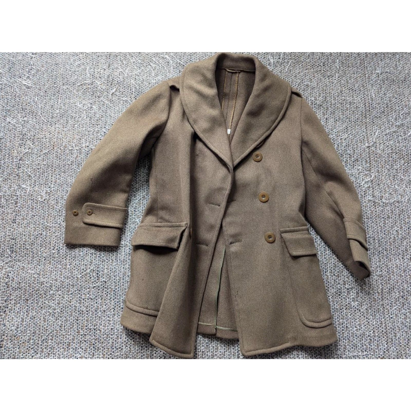 Jeep VINTAGE Mackinaw US Army WWII Jeep Officers Wool Peacoat Jacket Coat Wool Navy Brown XS Mens Size US XS / EU 42 / 0 - 3 Thumbnail