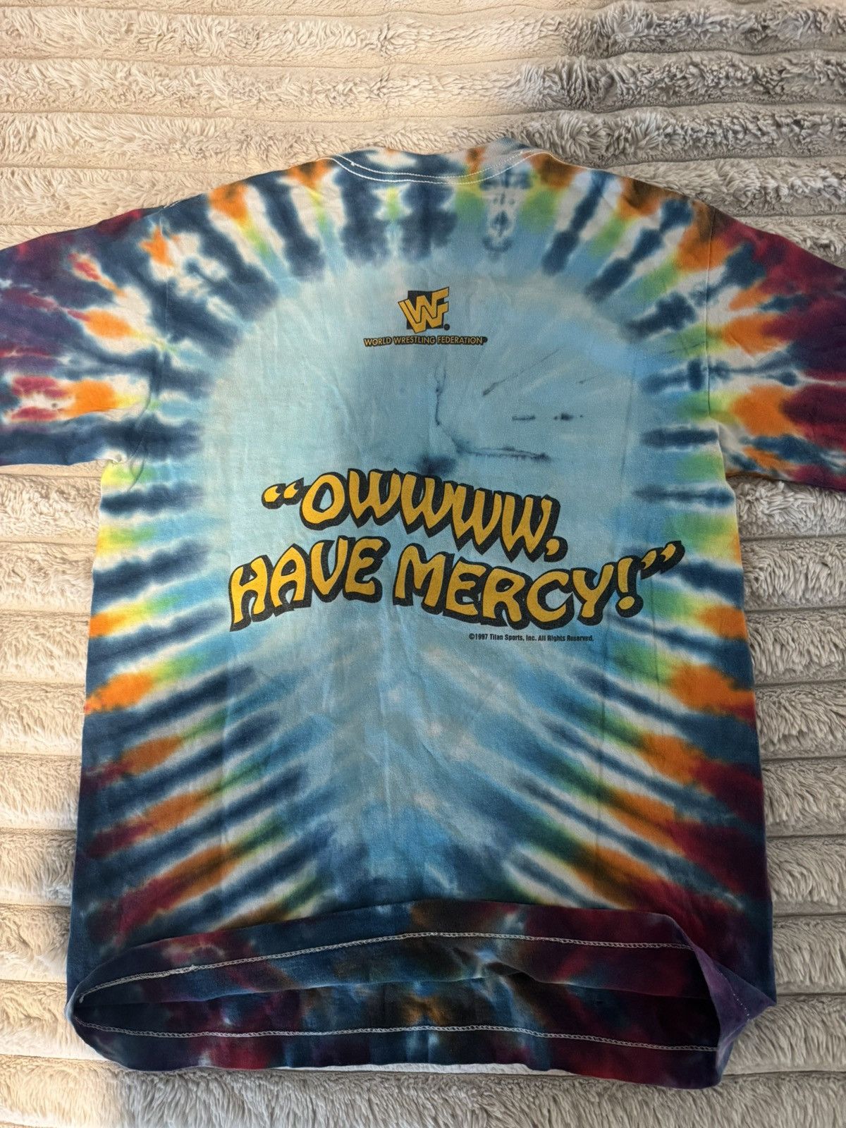 WWF 1997 RARE vintage DUDE LOVE ❤️‍🔥 MANKIND wrestling tee tie-dye Size US M / EU 48-50 / 2 - 7 Thumbnail
