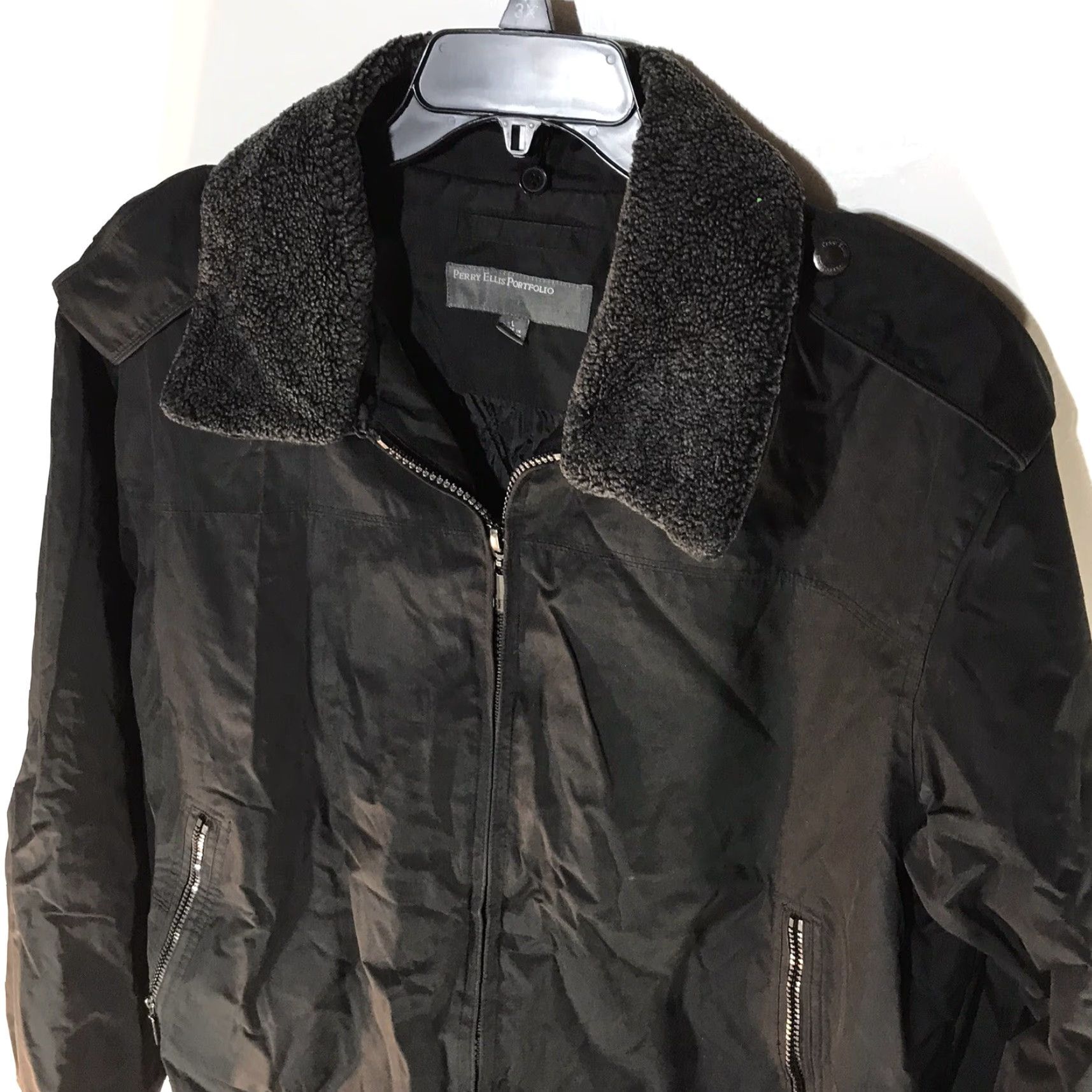 Perry Ellis Perry Ellis Portfolio Black Full Zip Quilted Insulated Jacket Mens Size L Size US L / EU 52-54 / 3 - 2 Thumbnail