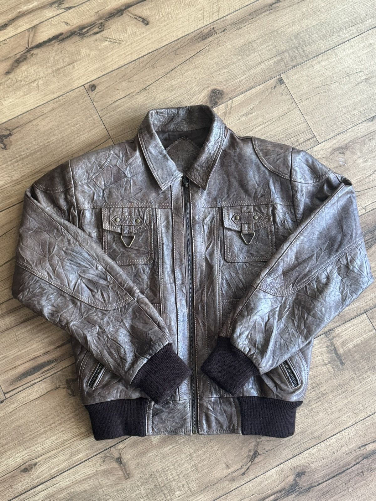 Vintage Brown Bomber Jacket Size XS / US 0-2 / IT 36-38 - 2 Thumbnail