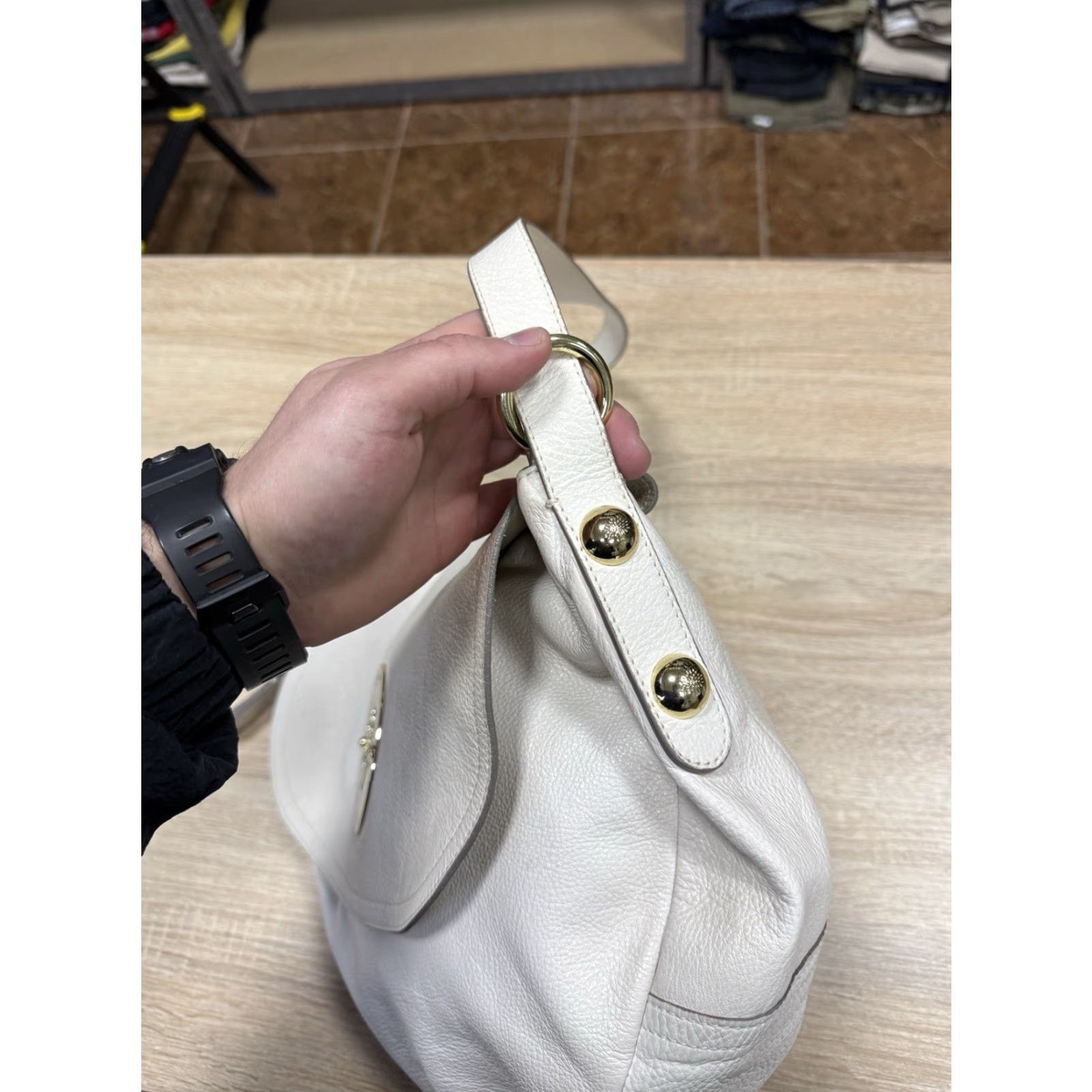 Mulberry Mulberry Daria Hobo White Leather Shoulder Bag Tree Logo Women OS White Logo Bag Size ONE SIZE - 4 Thumbnail