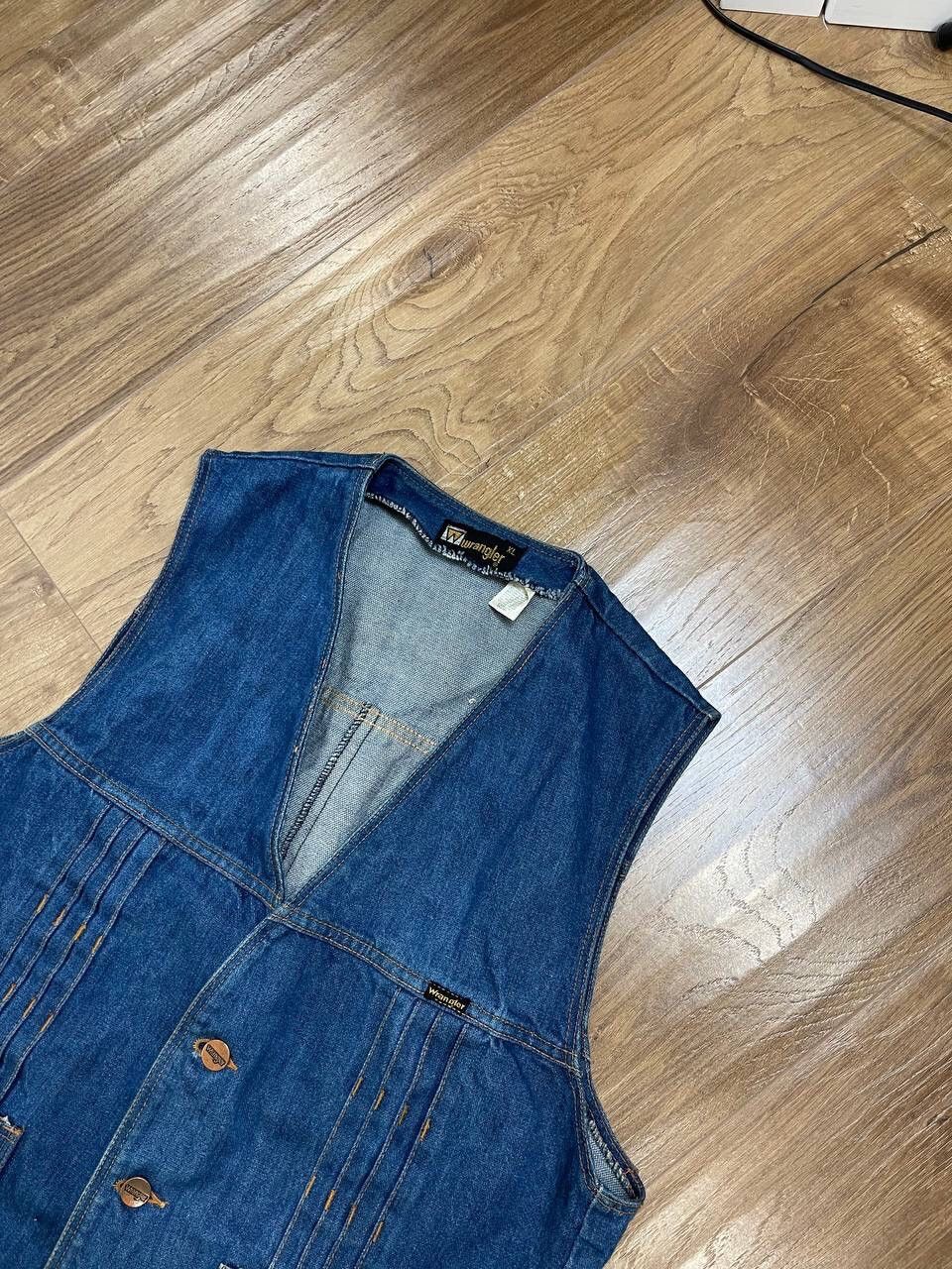 Vintage × Wrangler Vintage Wrangler Y2K 90’s Blue Denim Outdoor Cowboy Vest Size US S / EU 44-46 / 1 - 2 Thumbnail