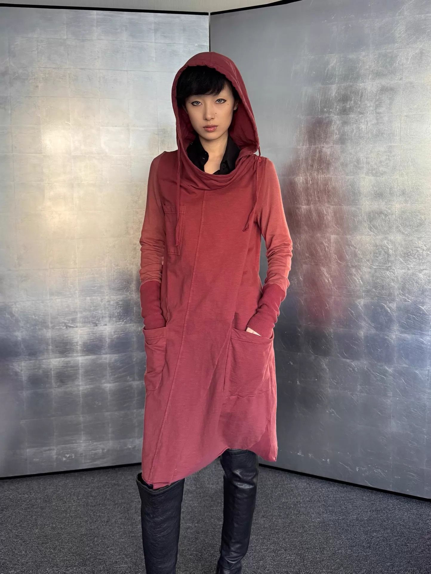 Vintage Vintage Italian Wasteland Brick Red Hooded Long Jacket L Size L / US 10 / IT 46 - 4 Thumbnail