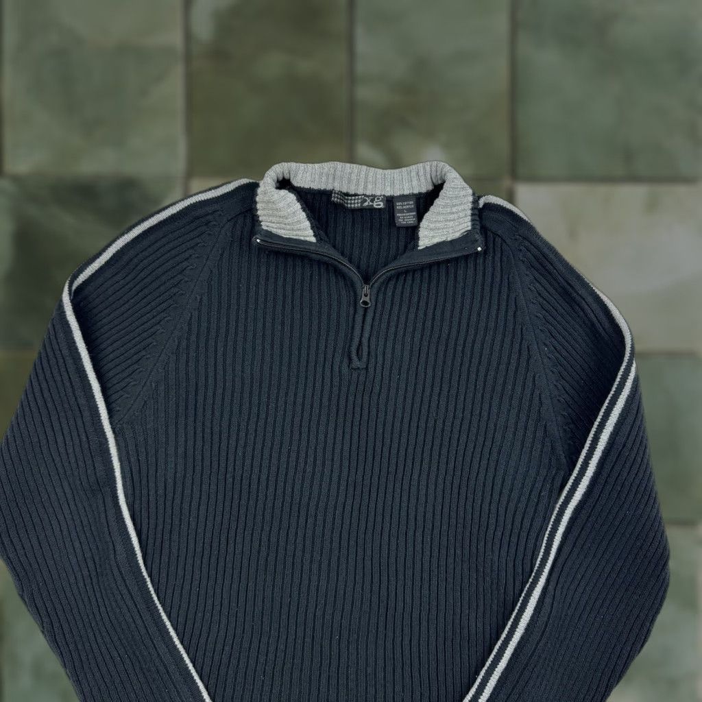 Vintage VINTAGE Y2K Extreme Gear Sweatshirt Adult Large Black Striped Quarter Zip Punk Thermal Size US L / EU 52-54 / 3 - 1 Thumbnail