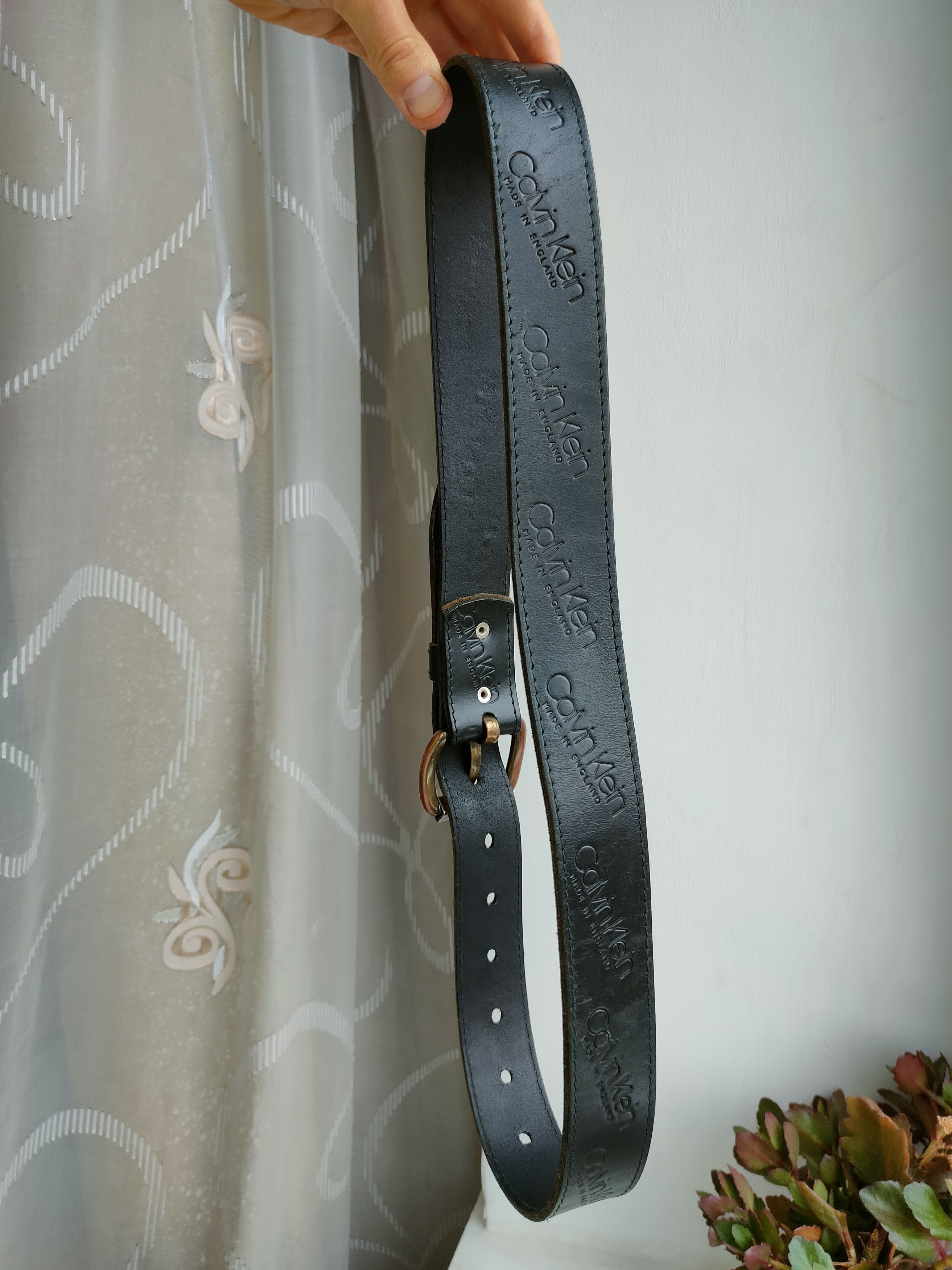 Calvin Klein Vintage Calvin Klein Leather Belt Vintage Made in England Size ONE SIZE - 6 Thumbnail
