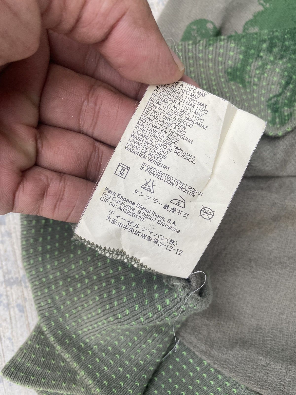 Diesel × Vintage Vintage Diesel Sun Faded Olive Green Hoodies Size US XS / EU 42 / 0 - 11 Thumbnail