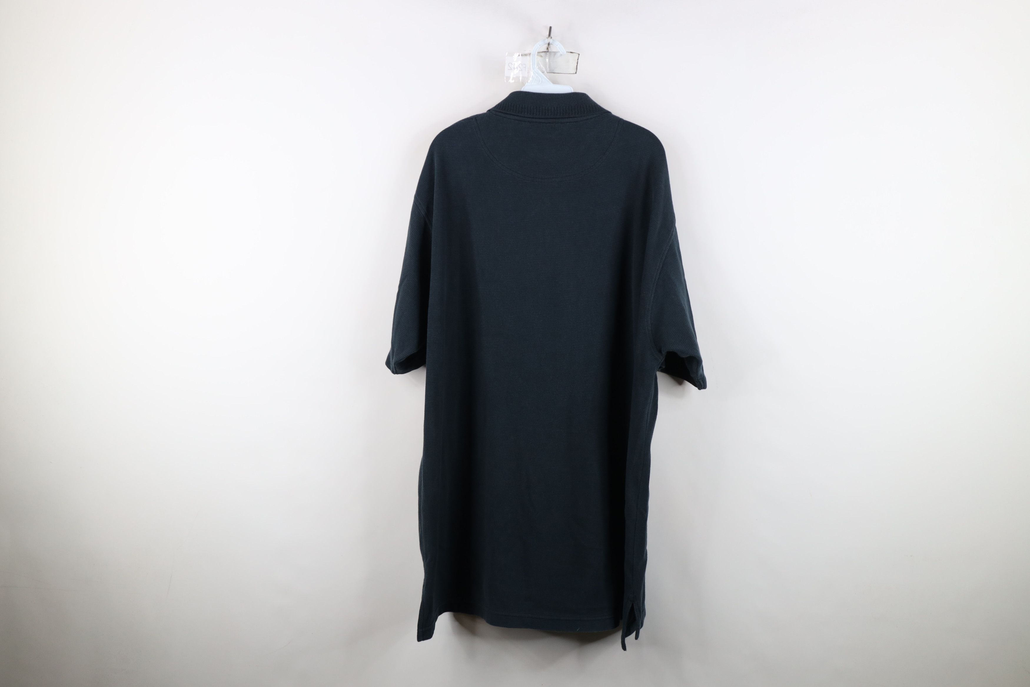 Vintage Vintage 90s Streetwear Ribbed Baggy Golf Polo Shirt Black Size US L / EU 52-54 / 3 - 11 Thumbnail