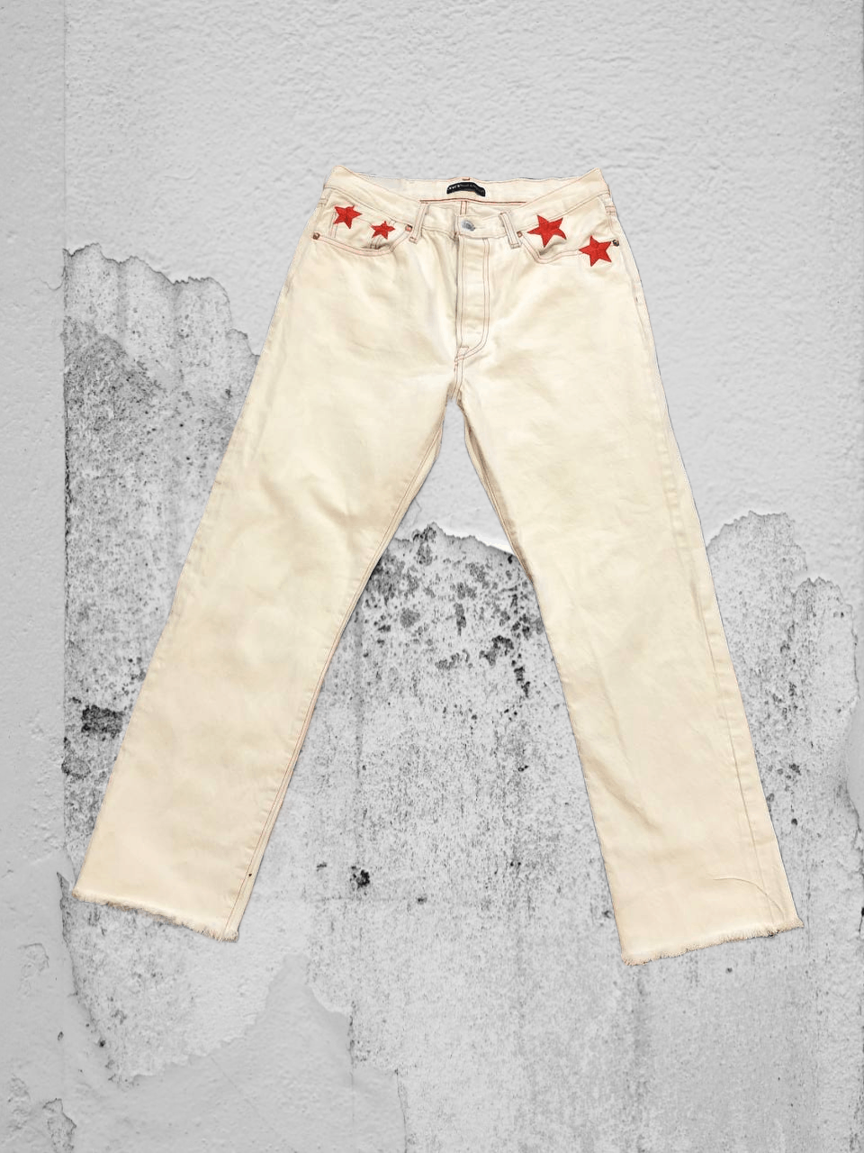 Levi's white unusual jeans Levi's 501 crazy Y2K size 28 vintage Size 28" / US 6 / IT 42 - 1 Thumbnail
