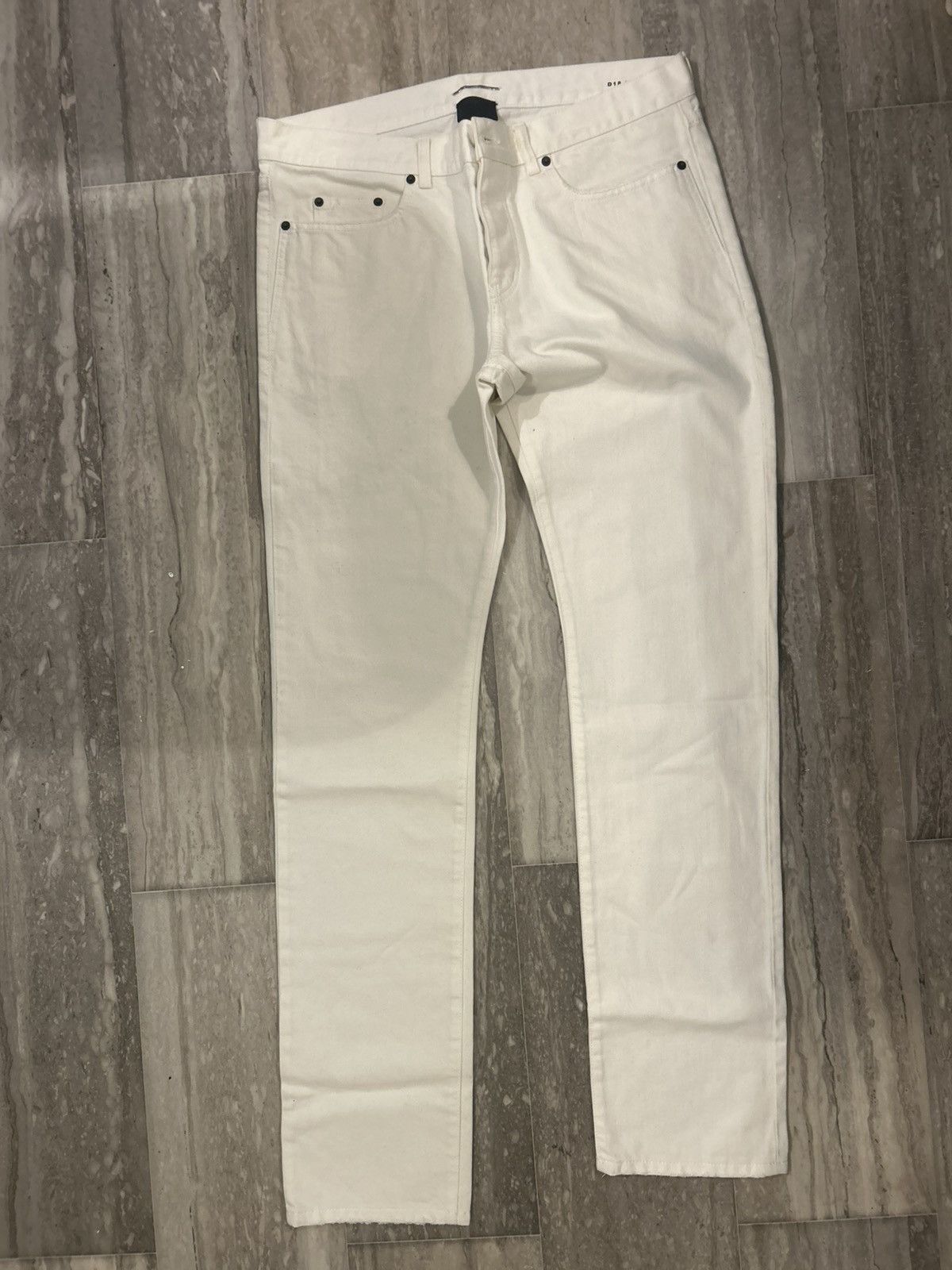 Yves Saint Laurent Saint Laurent D18M SL LW White Denim Jeans Size US 34 / EU 50 - 1 Thumbnail