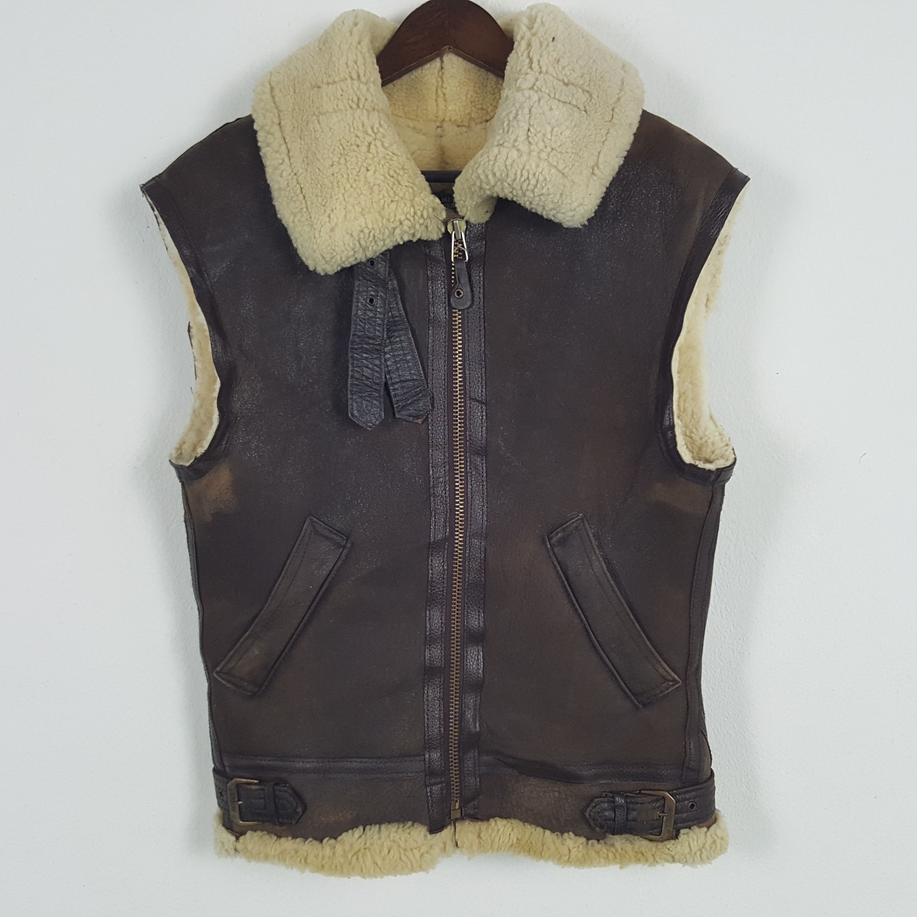 Avirex × Vintage Vintage Avirex Leather Fur Jacket Size US S / EU 44-46 / 1 - 1 Thumbnail