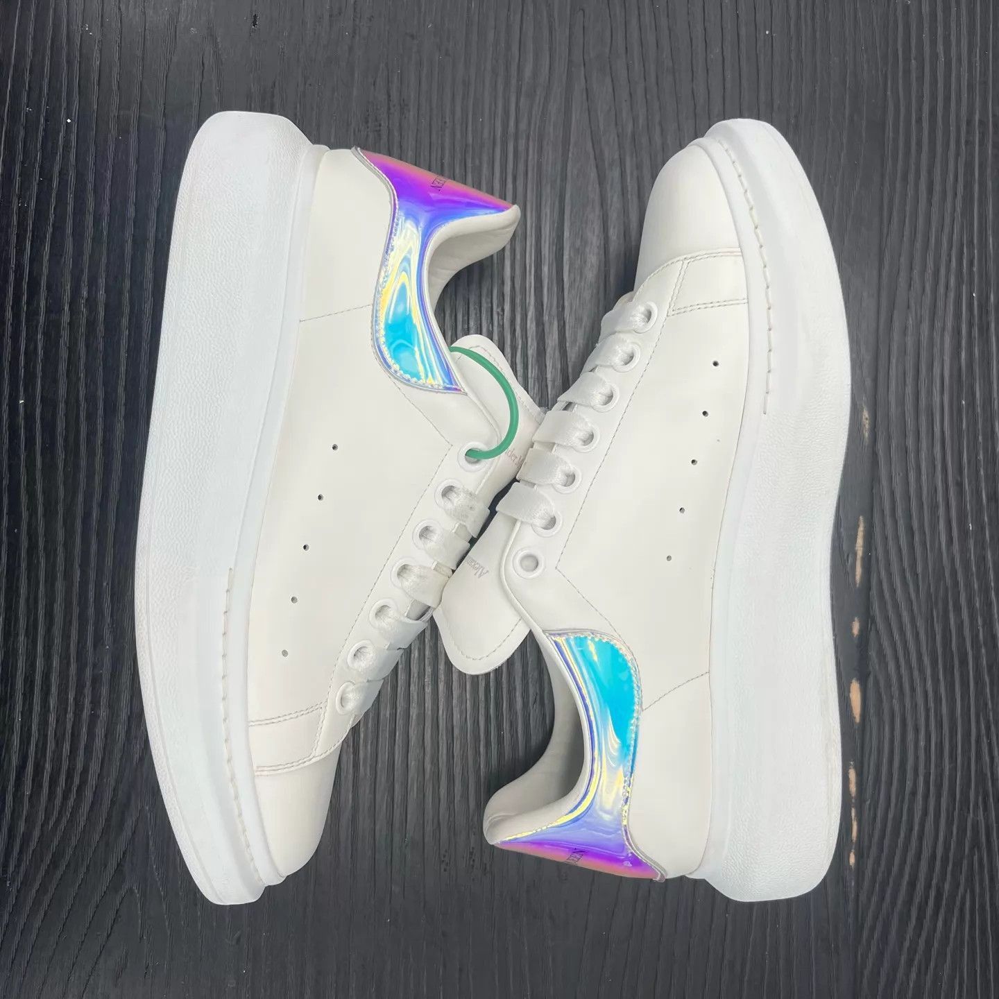 Alexander McQueen White Low-Top Sneakers with Thick Sole. Size US 8.5 / EU 41-42 - 3 Thumbnail