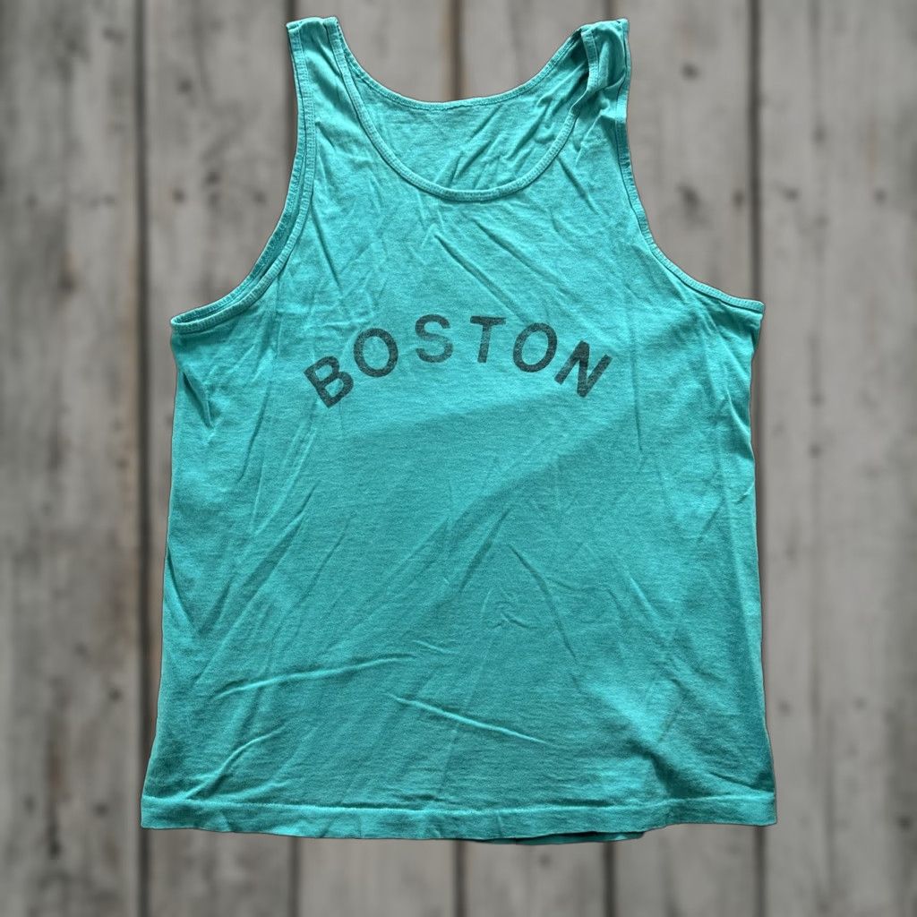 Altea VINTAGE Boston Shirt Mens L Teal Tank Top 21 Jersey Style Athletic Sleeveless Graphic Print Mens Size US L / EU 52-54 / 3 - 1 Thumbnail