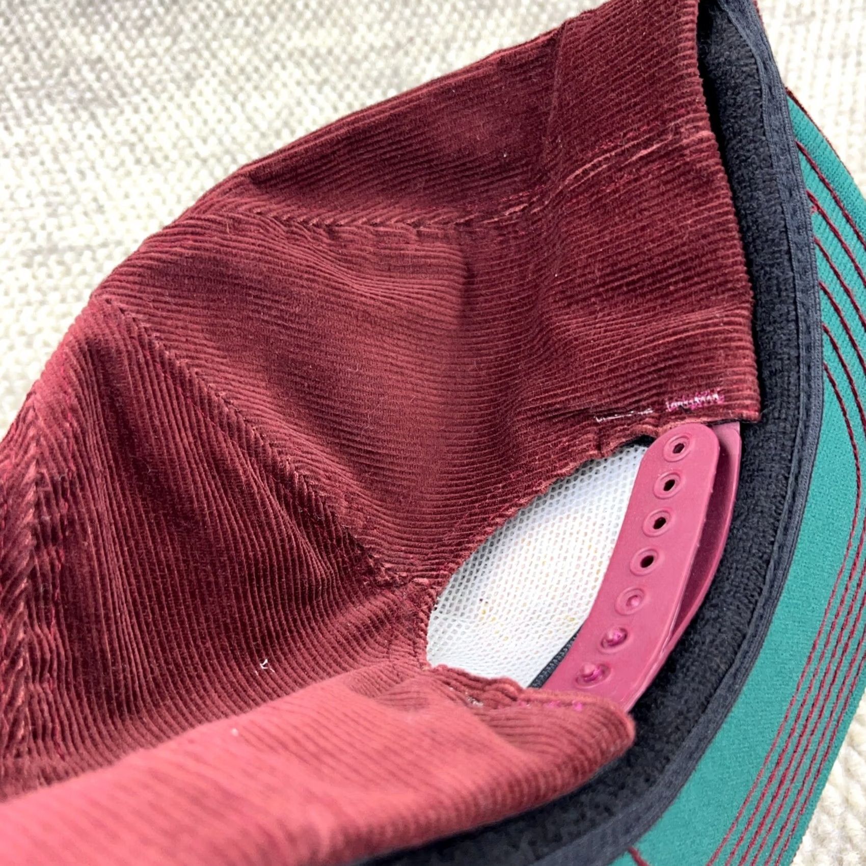 Vintage VINTAGE Norfolk Western Trucker Hat Cap Corduroy Red 80s USA Men Size ONE SIZE - 5 Thumbnail