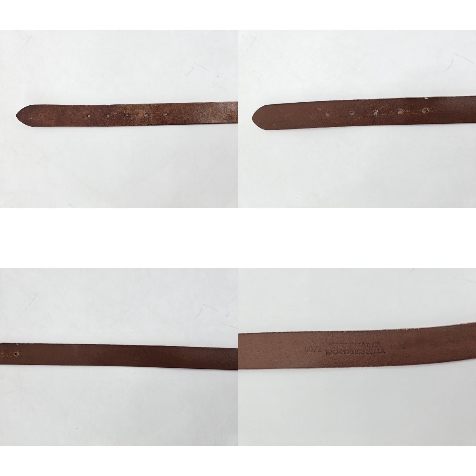 Vintage VINTAGE Brown Leather Belt with Brass Buckle - Guatemala Cowboy Western 1980s 34/85 Adult Unisex Belt Size 34/85 Mens Womens Boys Girls Size ONE SIZE - 8 Thumbnail
