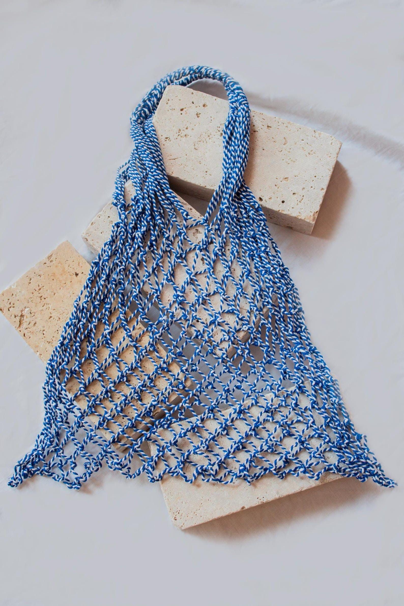 Celine Céline Woven Cotton Fishnet Bag Boho Shoulder Bag Size ONE SIZE - 1 Thumbnail