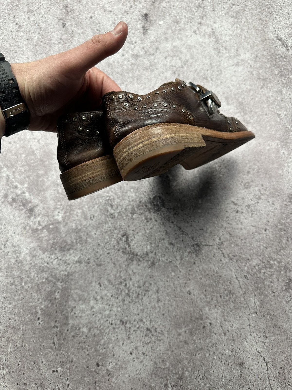 Japanese Brand Vintage Y2K Leather Shoes Japanese Style Avant Garde Metal Size US 8 / EU 41 - 12 Thumbnail
