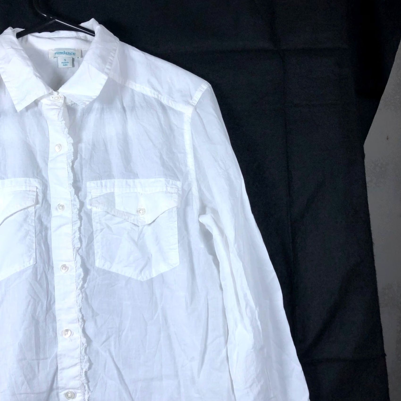 Vintage Sundance White Collared Button-Down Long Sleeve 100% Cotton S Women’s Blouse Size S / US 4 / IT 40 - 5 Thumbnail