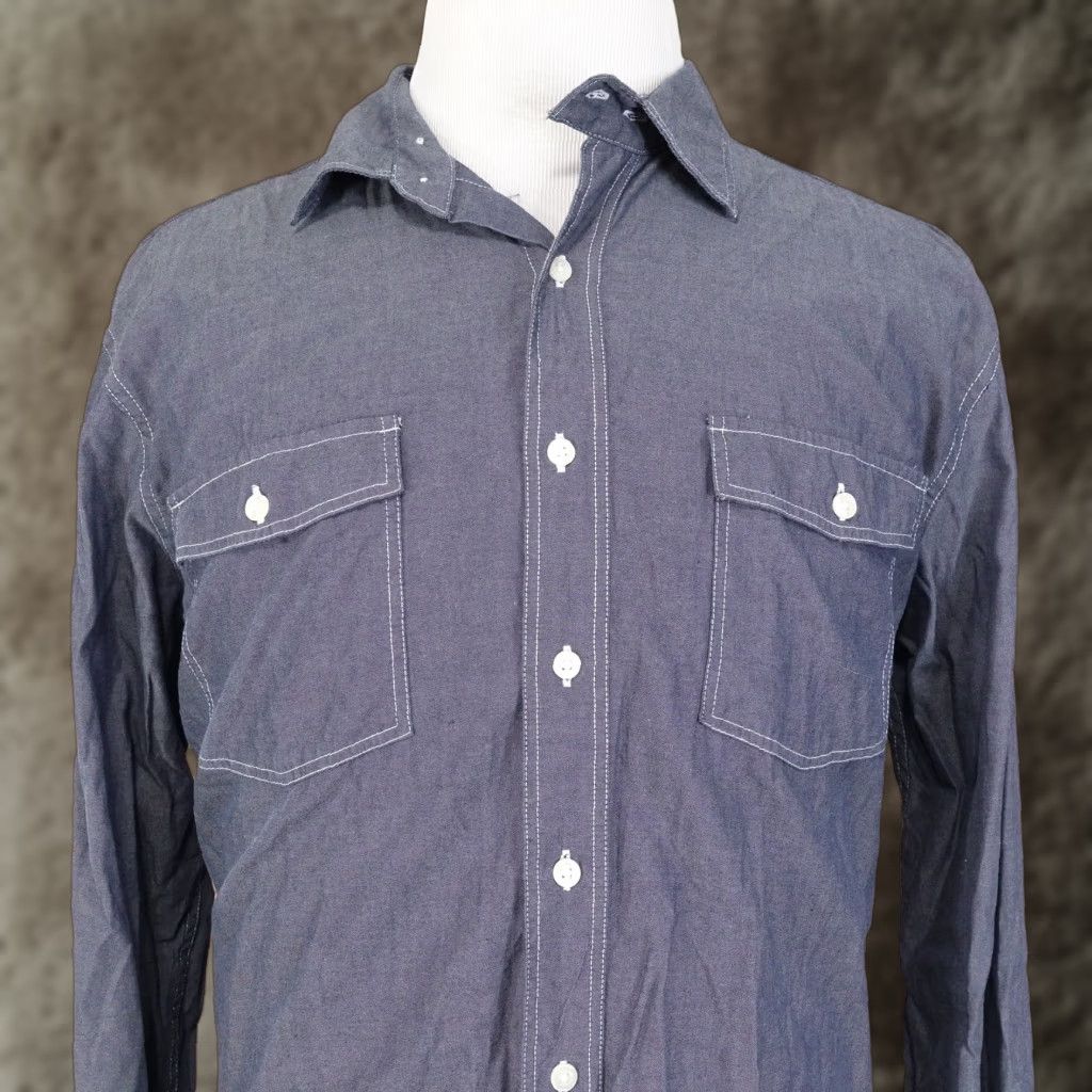 Gap VINTAGE Gap Men's Long Sleeve Button-Down Shirt XL Gray Solid Business Casual Formal Workwear Size US XL / EU 56 / 4 - 1 Thumbnail