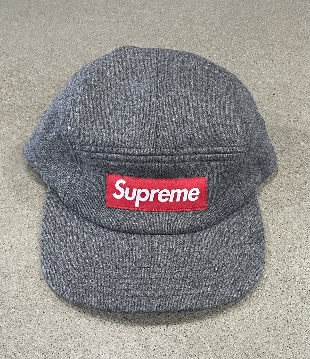 image of Mint: F/w 2014 Supreme Fitted Wool Camp Cap "ht Grey" Size M/l, Men's