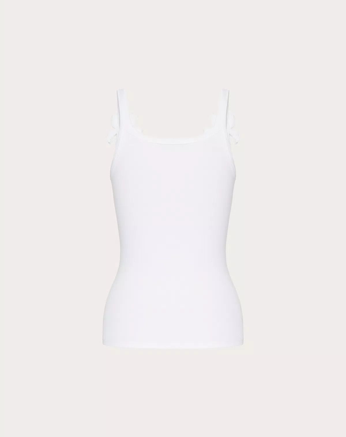 Valentino o1s1wg110525 Embroidered Cotton Jersey Top in White Size M / US 6-8 / IT 42-44 - 2 Thumbnail